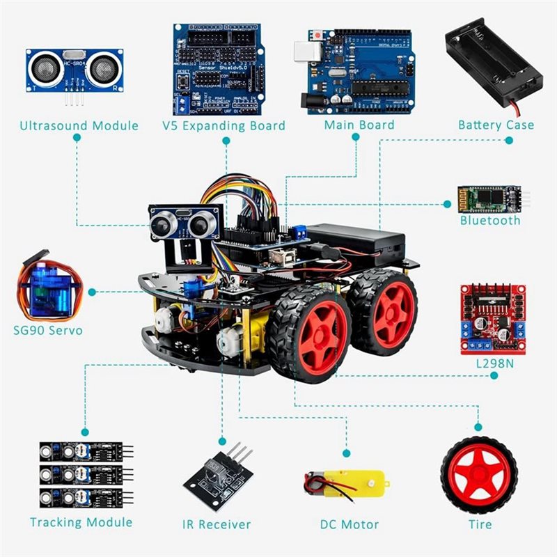 WOWFU-4WD Akıllı Robot Araba K - Arduino Uno Starter Kit incelemesi ve fiyatı